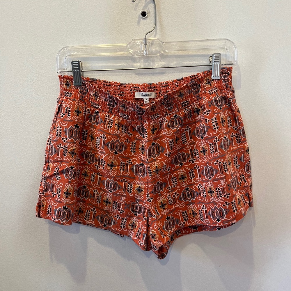 Slip-on coral printed Madewell shorts
